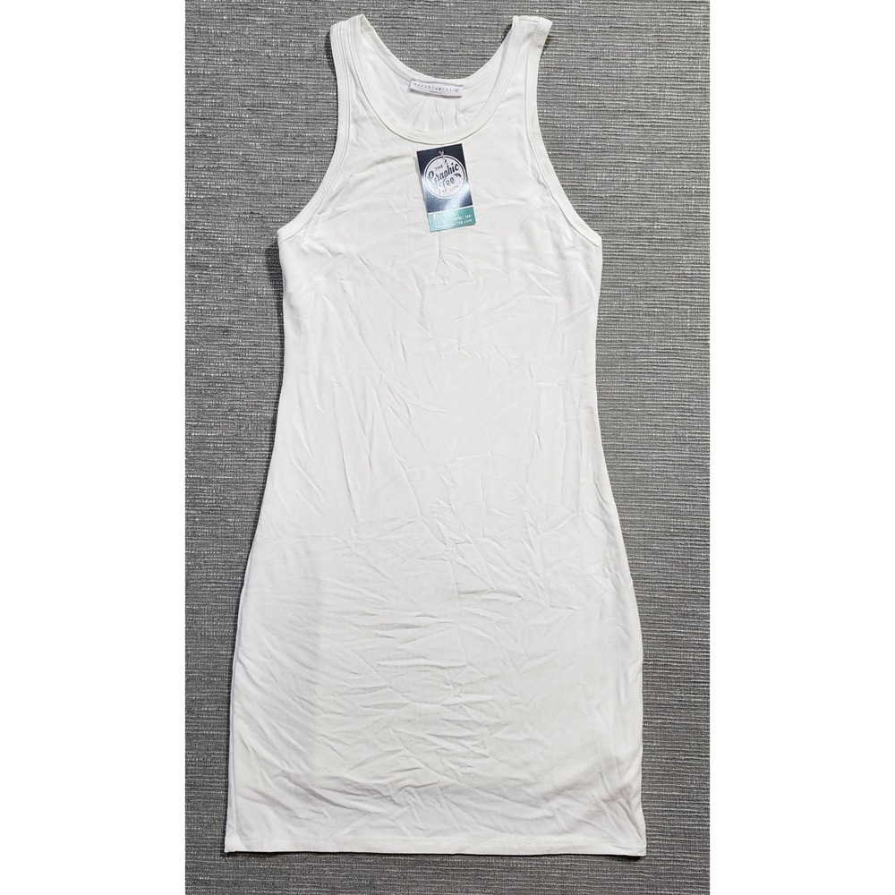 Wasabi + Mint White Bodycon Tank Dress Ribbed Stretch Mini Size M NWT